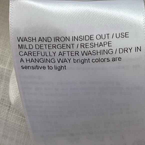 Escada Sport Tunic Top XL 100% Linen Lagenlook Pintucks Faux Pearl Accent White - Picture 11 of 12